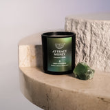 Attract Money Candle + Green Adventurine Crystal