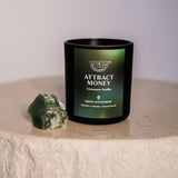 Attract Money Candle + Green Adventurine Crystal