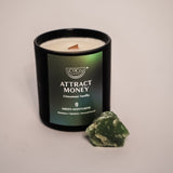 Attract Money Candle + Green Adventurine Crystal