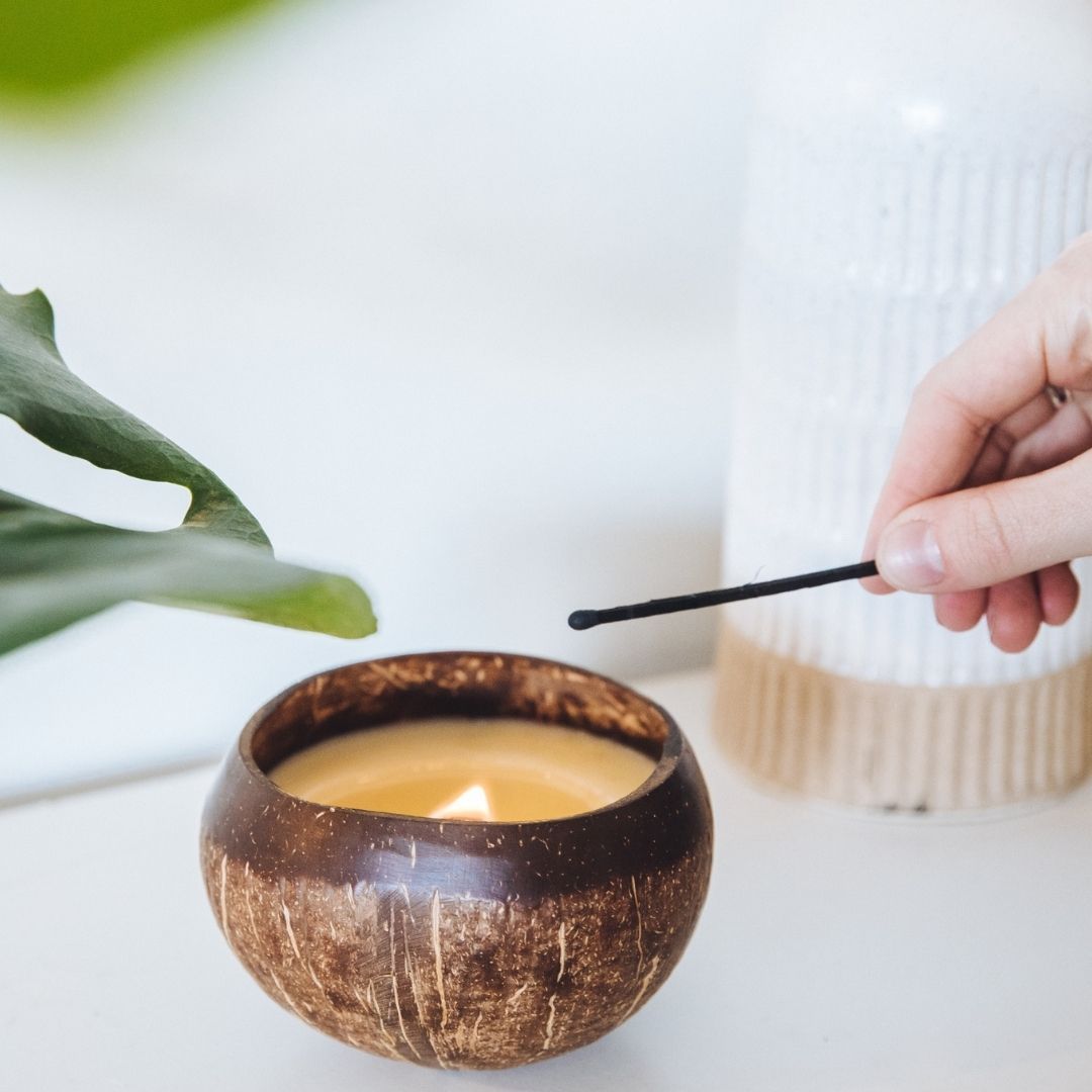 Citrine Crystal Coconut Candle (Energy boost)