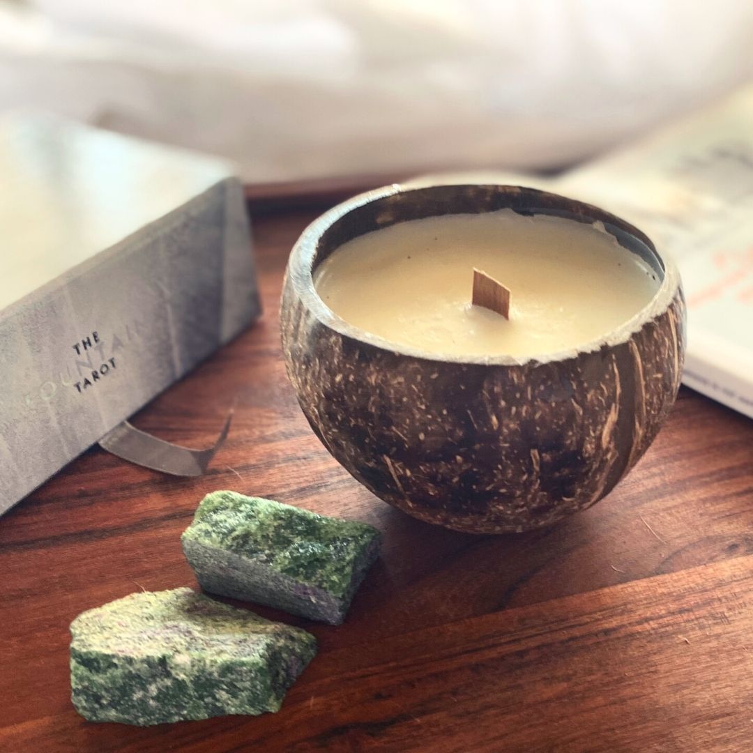 Citrine Crystal Coconut Candle (Energy boost)