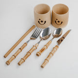 Bamboo Cups, Straw and Cutlery Bundle