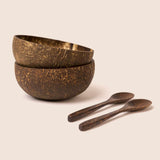 Natural Coconut Bowls + Spoon Twin Set